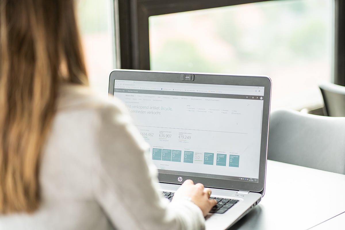 Microsoft Dynamics 365 Business Central op laptop