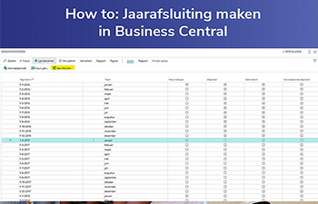 Jaarafsluiting maken in Business Central, zo doe je dat